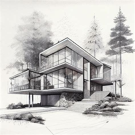 sketch drawings of houses.